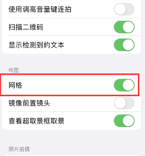 怀仁苹果手机维修网点分享iPhone如何开启九宫格构图功能 